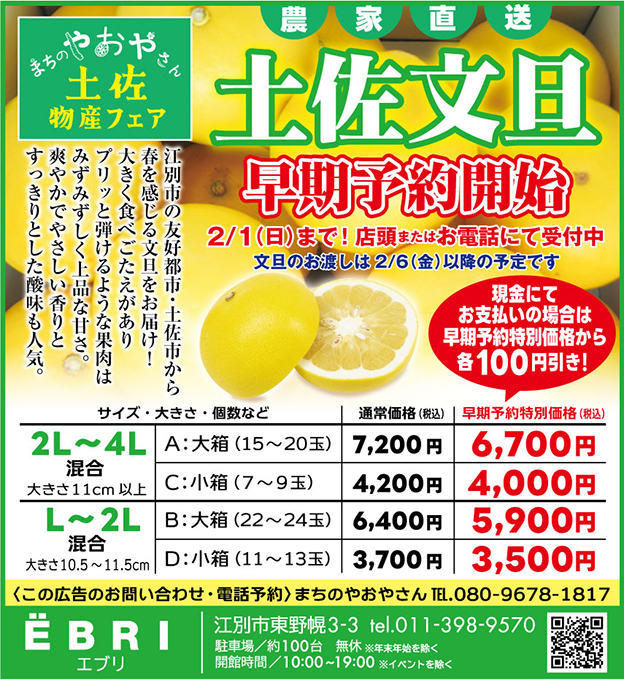 土佐文旦の予約受付を開始しました！